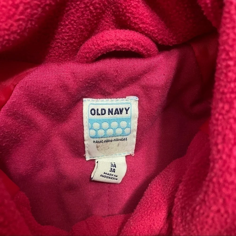 Old Navy Fleece Pea Coat 3A Girls Toddler Jacket Pink